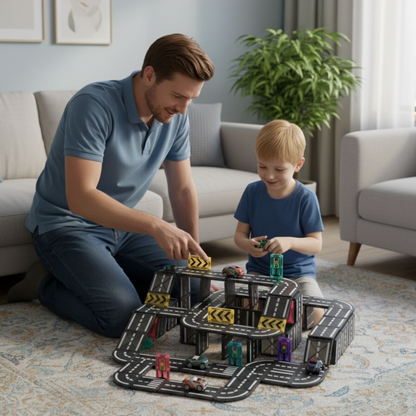 Magnetische Bouwbaan - Bouwen & Racen