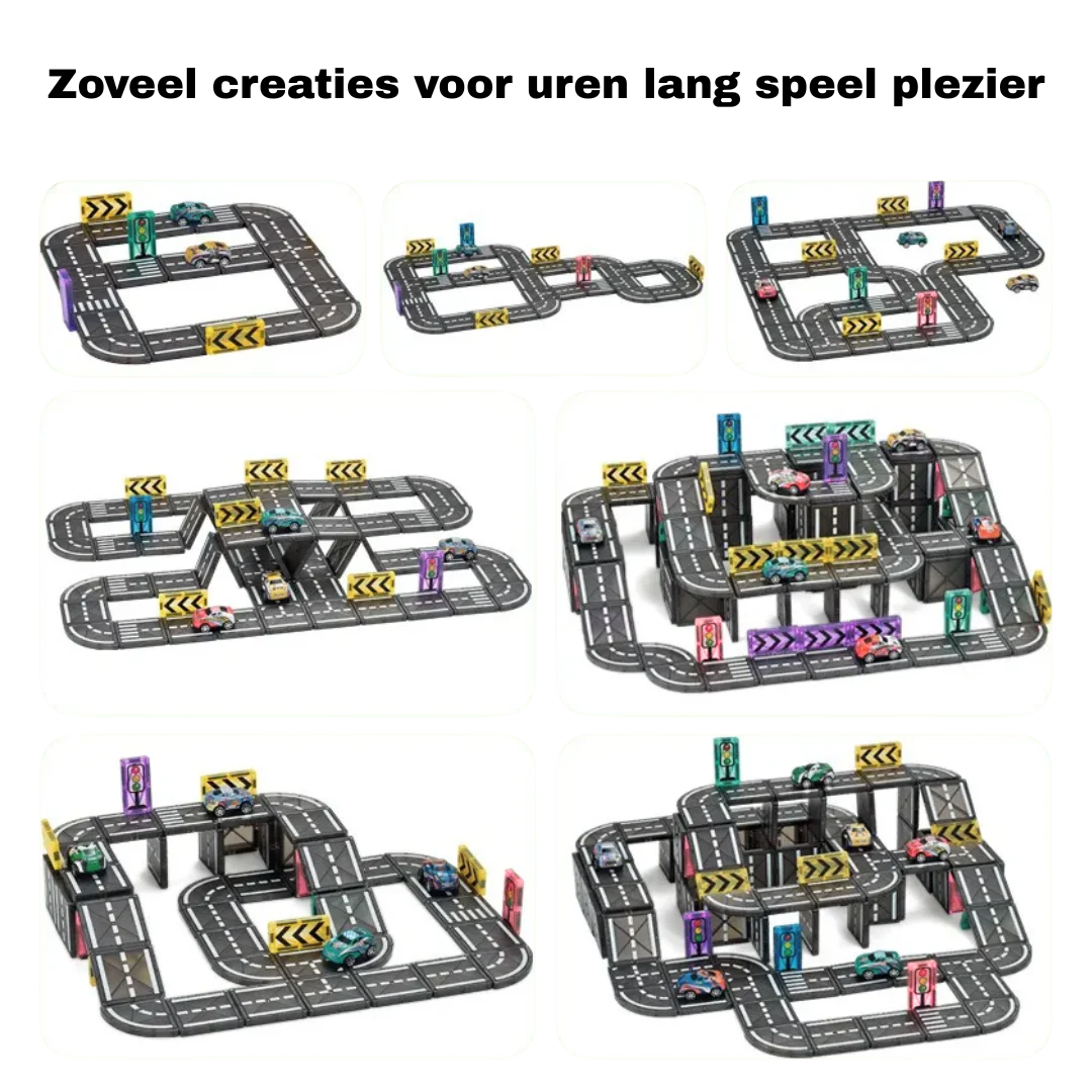 Magnetische Bouwbaan - Bouwen & Racen