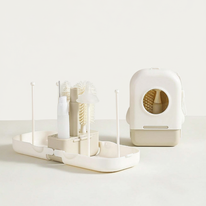 Complete Baby Siliconen Flessenborstelset – Voor Thuis & Onderweg