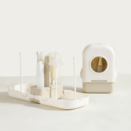 Complete Baby Siliconen Flessenborstelset – Voor Thuis & Onderweg